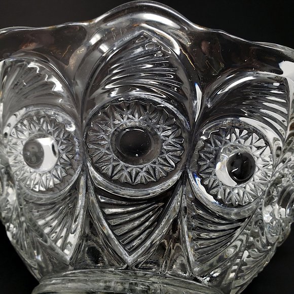 Antique Glass Bowl Peacock Feather Style - Picture 10 of 11